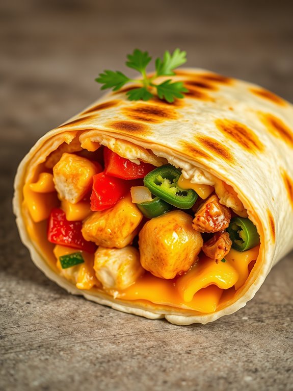 spicy chicken breakfast burrito