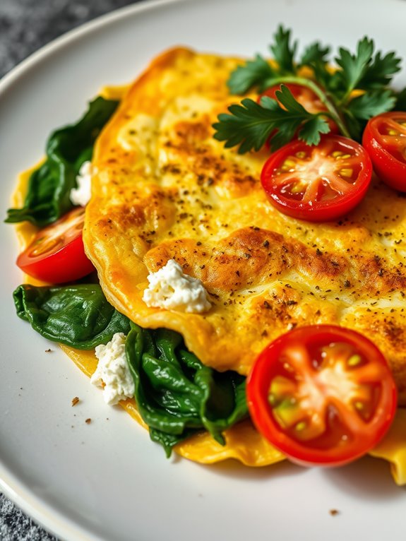 spinach feta cheese omelette