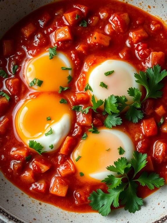 tomato sauce with eggs