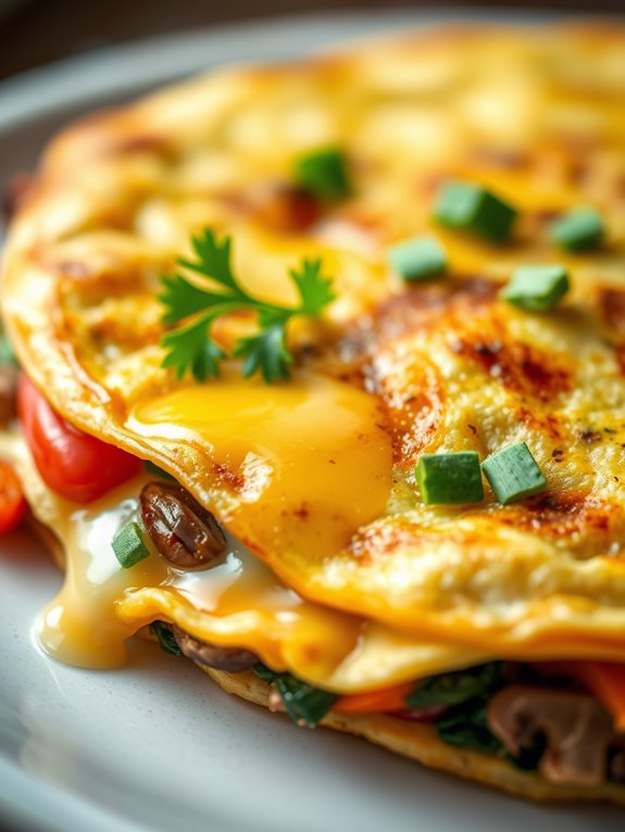 vegetable filled classic omelet