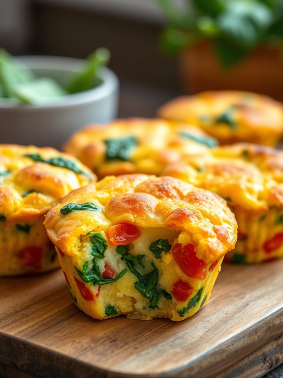 vegetable filled muffin omelettes