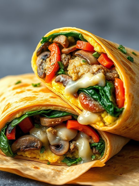 veggie filled omelette wrap