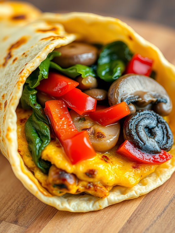 veggie filled omelette wrap