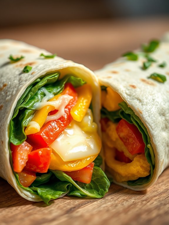 veggie filled omelette wrap