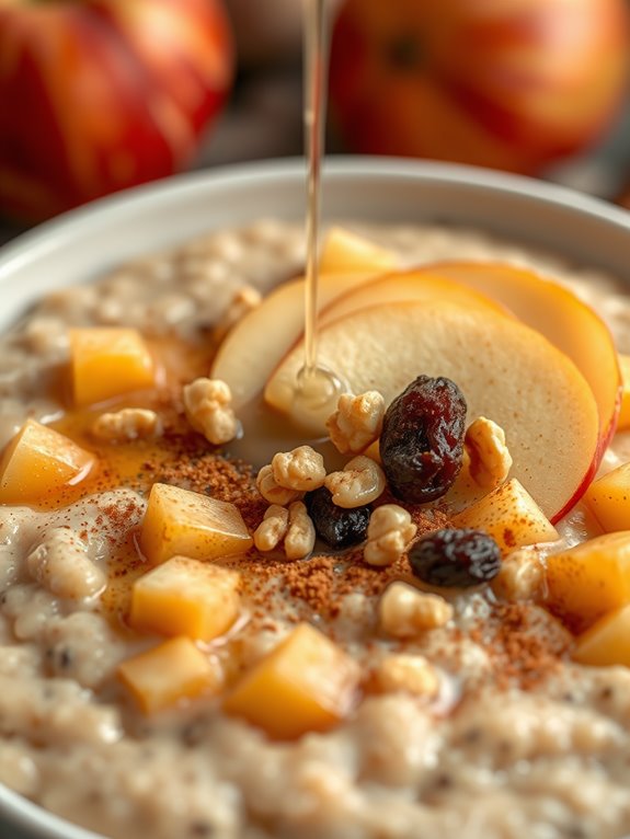 warm apple cinnamon porridge
