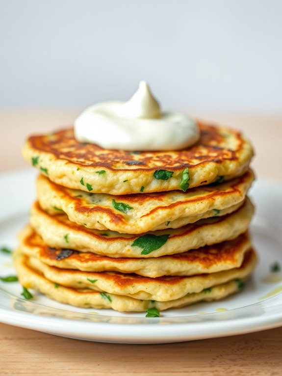 zucchini filled savory pancakes