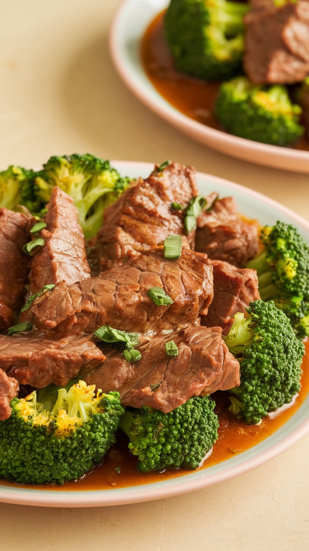 A delicious plate of beef and broccoli stir-fry served over rice.