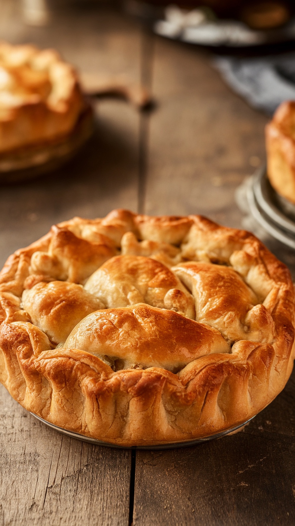 A baked corned beef and Guinness pie
